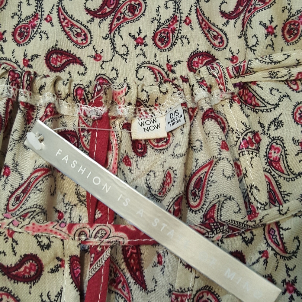 SALE TODAY NWT Wow Now OS Bo Ho Paisley Tunic Tank - Picture 5 of 8